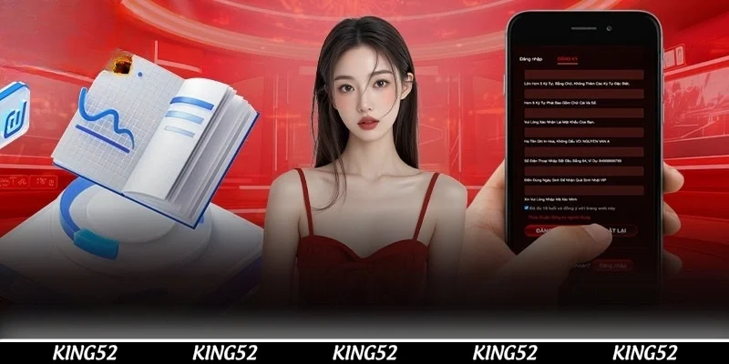 Tìm và nhấn nút đăng ký KING52 tài khoản